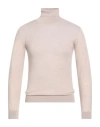 Wool & Co Man Turtleneck Blush Size S Merino Wool In Neutral