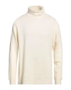 Wool & Co Man Turtleneck Cream Size Xxl Wool, Polyamide In White