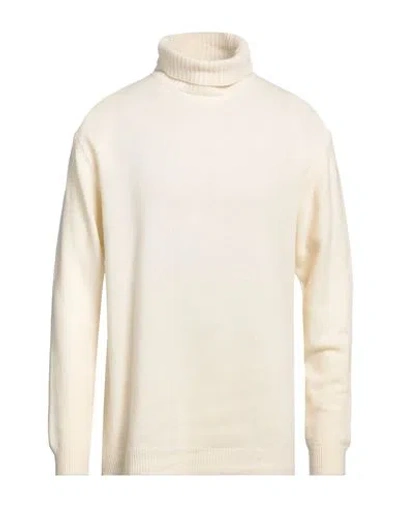 Wool & Co Man Turtleneck Cream Size Xxl Wool, Polyamide In White