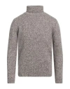 Wool & Co Man Turtleneck Dark Brown Size Xl Wool, Polyamide In Brown