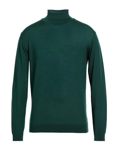 Wool & Co Man Turtleneck Dark Green Size Xl Merino Wool