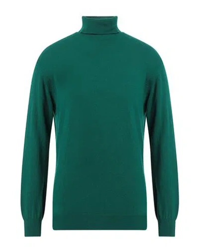 Wool & Co Man Turtleneck Emerald Green Size L Merino Wool, Viscose, Polyamide, Cashmere