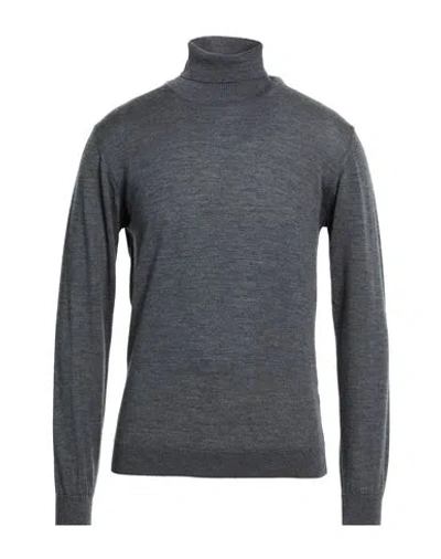 Wool & Co Man Turtleneck Grey Size L Merino Wool In Gray
