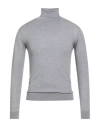 Wool & Co Man Turtleneck Grey Size S Merino Wool In Gray