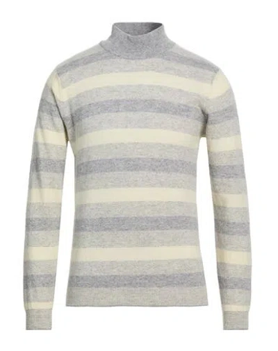Wool & Co Man Turtleneck Light Grey Size Xl Wool, Polyamide, Cashmere In Multi