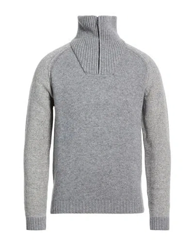 Wool & Co Man Turtleneck Light Grey Size Xl Wool, Polyamide In Gray