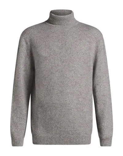 Wool & Co Man Turtleneck Light Grey Size Xxl Wool, Polyamide In Gray