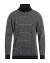 Wool & Co Man Turtleneck Midnight Blue Size L Merino Wool, Polyamide In Blue