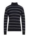 Wool & Co Man Turtleneck Midnight Blue Size L Wool, Polyamide In Blue
