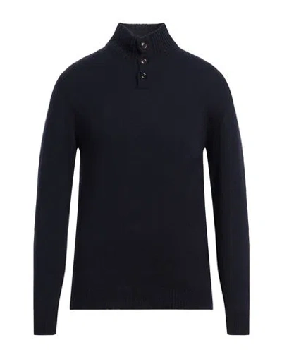 Wool & Co Man Turtleneck Midnight Blue Size M Wool, Polyamide In Blue