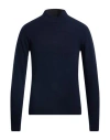 Wool & Co Man Turtleneck Midnight Blue Size S Merino Wool, Cashmere In Blue