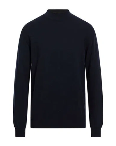 Wool & Co Man Turtleneck Navy Size Xl Merino Wool In Blue
