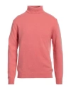 Wool & Co Man Turtleneck Salmon Pink Size L Wool, Polyamide