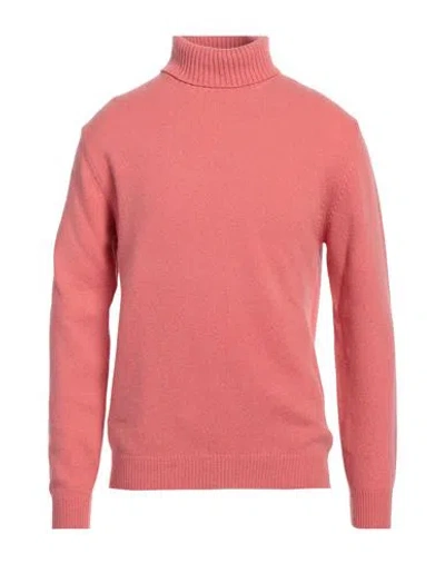 Wool & Co Man Turtleneck Salmon Pink Size L Wool, Polyamide