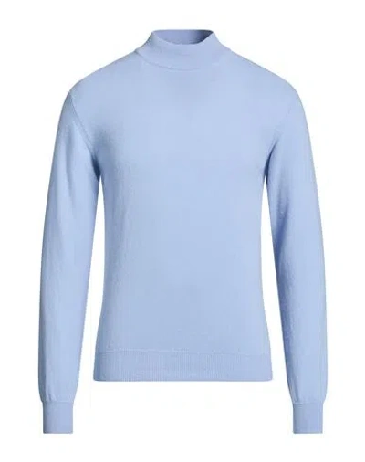 Wool & Co Man Turtleneck Sky Blue Size Xl Merino Wool