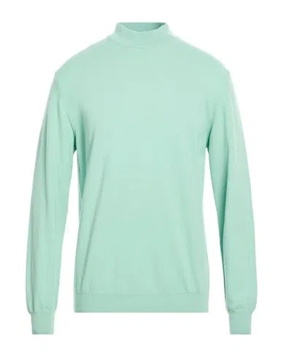 Wool & Co Man Turtleneck Turquoise Size Xl Merino Wool In Green