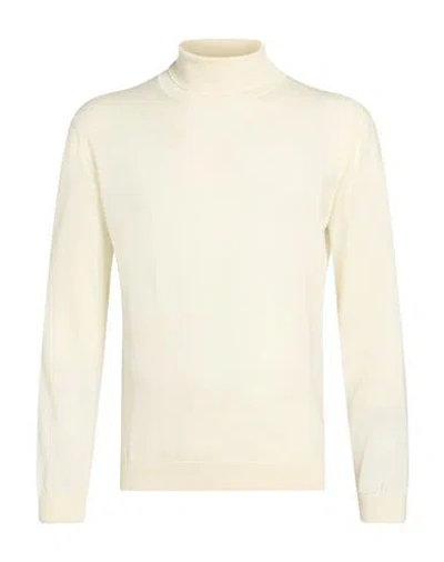 Wool & Co Man Turtleneck White Size L Merino Wool