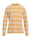 Wool & Co Man Turtleneck Yellow Size L Wool, Polyamide In Yellow