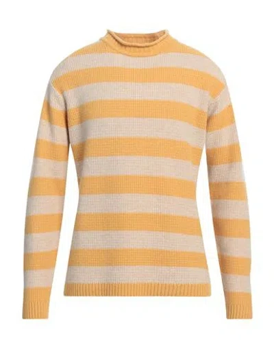 Wool & Co Man Turtleneck Yellow Size L Wool, Polyamide