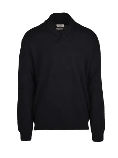Wool & Co Shawl Collar Knit - Black