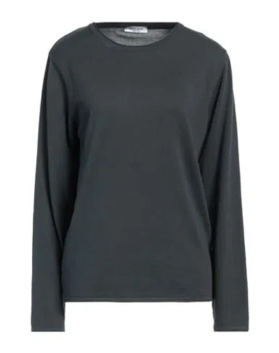 Wool & Co Woman Sweater Charcoal Size S Cotton In Grey