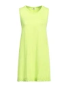 Wool & Co Woman Tank Top Lime Green Size 3 Linen, Elastane In Green