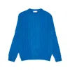 Wool-co Men's Sweater Wool & Co Parocollo Trecce In Blue