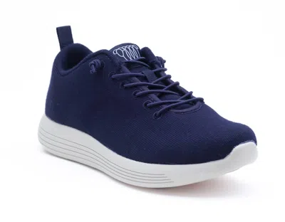 WOOLLOOMOOLOO WOMEN'S CHEVIOT SNEAKER IN NAVY MERINO WOOL