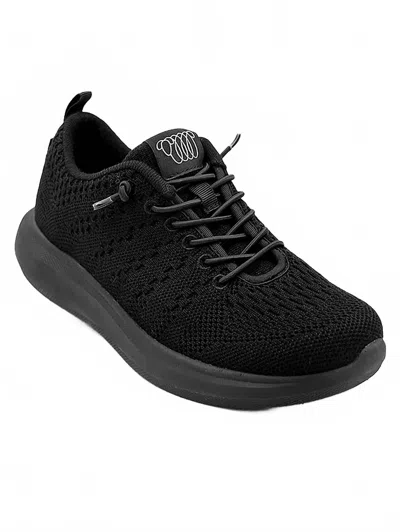 Woolloomooloo Women's Coogee Sneaker In Black Merino Wool