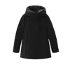 Woolrich Boulder Parka In Ramar Cloth With Hood And Detachable Faux Fur Trim In Black