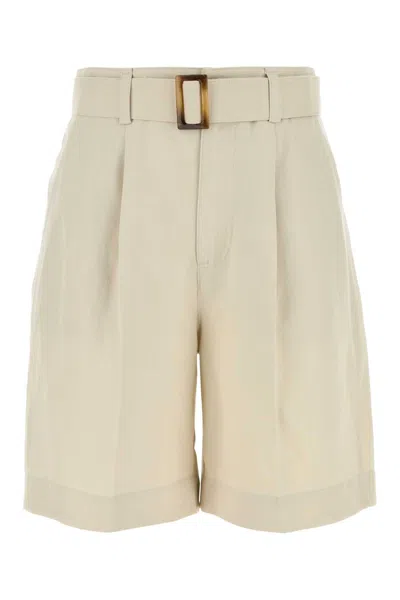 WOOLRICH WOOLRICH SAND VISCOSE BLEND SHORTS