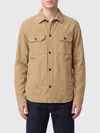 Woolrich Linen Blend Safari Overshirt Gd In Brown