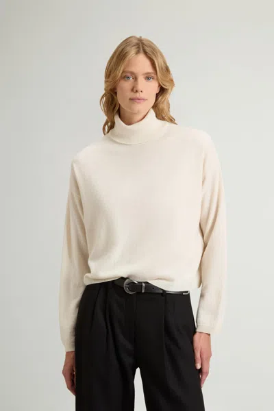 Woolrich 12gg Comfort Wool Cash Turtleneck Sweater In Neutral