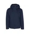 Woolrich Hooded Padded Jacket With Side And Zip Pockets In Blue