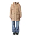 Woolrich 3-in-1 Three-layered Corduroy Parka In Nude