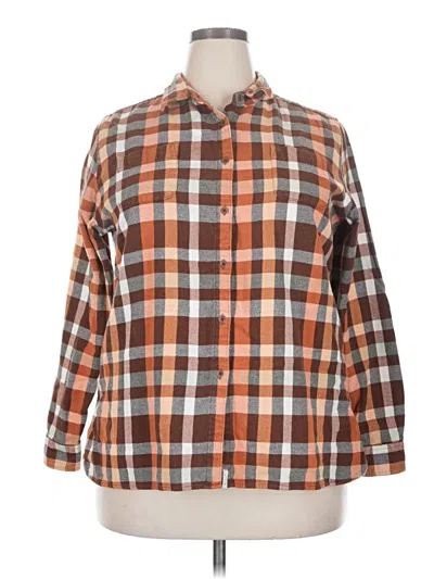 Pre-owned Woolrich 3/4 Sleeve Button Down Shirt In Brown