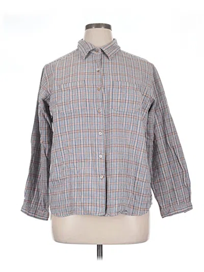 Pre-owned Woolrich 3/4 Sleeve Button Down Shirt In Gray