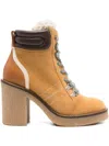 Woolrich 88mm Lace-up Block-heel Boots In Brown