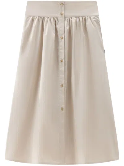 Woolrich A-line Cotton Skirt In Green
