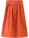 Woolrich A-line Poplin Midi Skirt In Orange