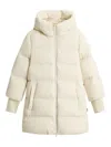 Woolrich Cloud Down Jacket In Stretch Nylon With A Matte Finish In Neutral