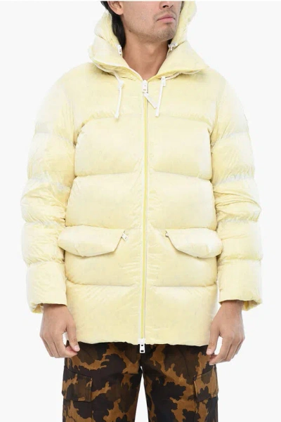 Woolrich Acid Wash Quilted Down Jacket In Yellow