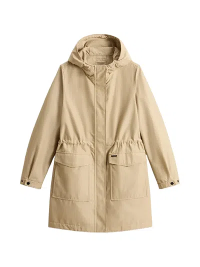 Woolrich Adjustable Hooded Parka Coat In Brown