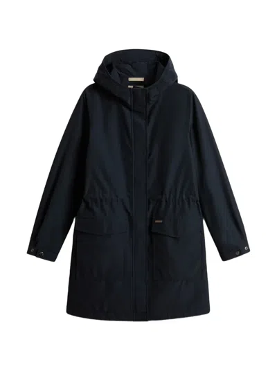 Woolrich Adjustable-hood Parka Coat In Blue