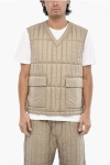 Woolrich Aime' Leon Dore Padded Vest With V-neck In Neutral