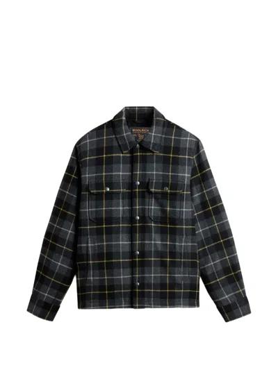 Woolrich Alaskan Check Shirt Jacket In Black