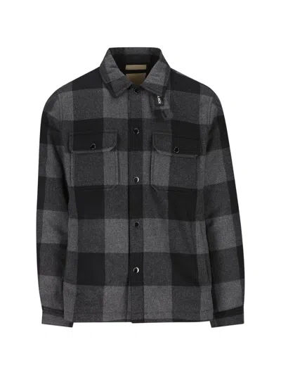 Woolrich Alaskan Check Shirt Jacket In Gray