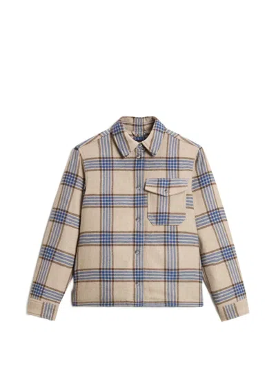 Woolrich Alaskan Check-pattern Shirt Jacket In Blue