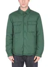 Woolrich Buttoned Padded Jacket In Green