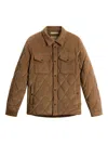 Woolrich Alaskan Jacket In Velvet Shirt In Brown